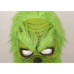 Grinch Maske Jule Grønt Monster Kostume med Påsat Julehat til Sjove Jule Cosplay Fester og Ferie Tema Aktiviteter