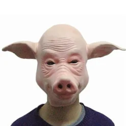 Gris maske i gummi, fuld maske, Halloween kostume, udsøgt og perfekt