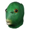 Grøn Fisk Hoved Dyre Latex Hovedbeklædning Maske Pels Handsker Halloween Jul Cosplay Kostume Tilbehør Party Props