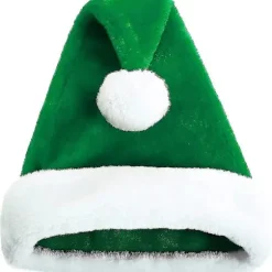 Grøn Nissehue Julemandshue til Voksne Luksuriøs Nissehue Kostume Plys Juledekoration