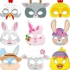 Groovy Party Dekorationssæt med 9 Papir Ansigtsmasker til Børn - Maskerademasker, Purim Masker, Halloween Masker, Kostumefest Favoritter | Farm Jungle Zoo-dyr | Fyndiq