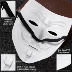 Guy Fawkes V for Vendetta Maske - Anonymt Halloween Kostume[JUN]