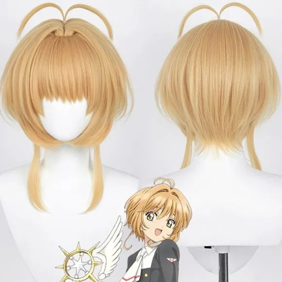 Gylden Cosplay Paryk med Hestehaler - Højtemperaturfiber, Perfekt til Anime Rollespil