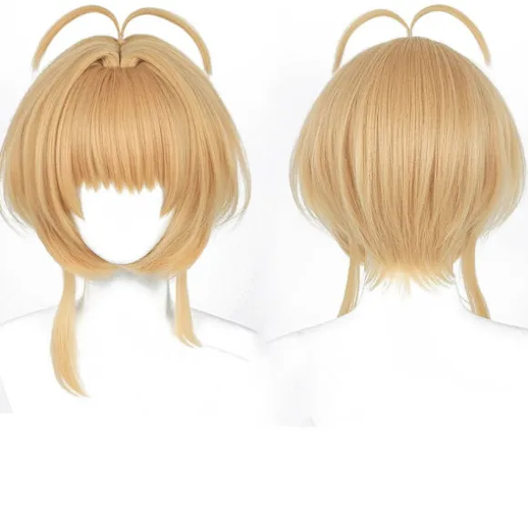 Gylden Cosplay Paryk med Hestehaler - Højtemperaturfiber, Perfekt til Anime Rollespil