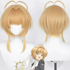 Gylden Cosplay-paryk med hestehaler - Højtemperaturfiber, perfekt til anime-rollespil, CJY