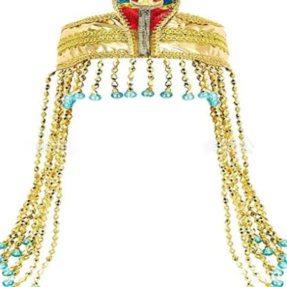 Ægyptisk Hovedbeklædning til Kvinder Ægyptisk Kostume til Kvinder Tilbehør Perlehovedbeklædning Cleopatra Hat Cosplay Smykker Mardi Gras Fest Krone Guld Hair accessories | Fyndiq