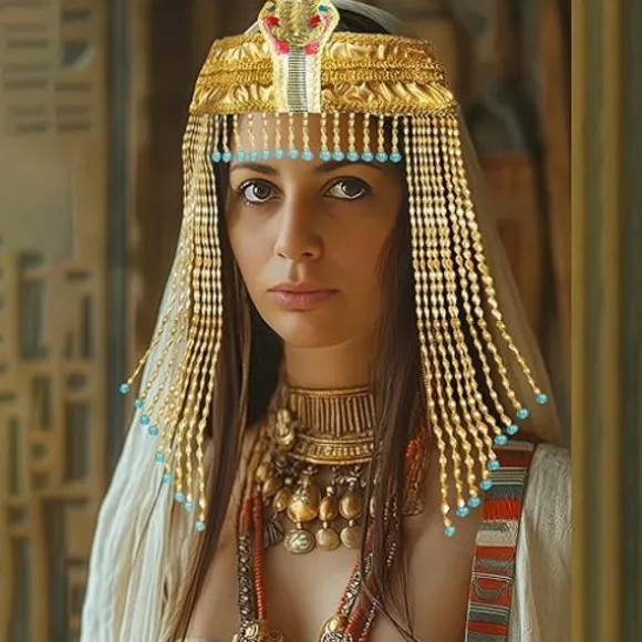 Ægyptisk Hovedbeklædning til Kvinder Ægyptisk Kostume til Kvinder Tilbehør Perlehovedbeklædning Cleopatra Hat Cosplay Smykker Mardi Gras Fest Krone Guld Hair accessories | Fyndiq