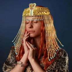 Ægyptisk Hovedbeklædning til Kvinder Ægyptisk Kostume til Kvinder Tilbehør Perlehovedbeklædning Cleopatra Hat Cosplay Smykker Mardi Gras Fest Krone Guld Hair accessories | Fyndiq