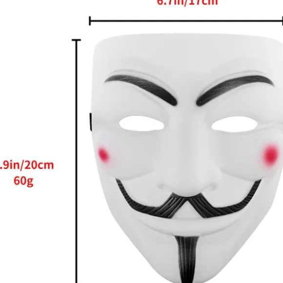 Hacker Maske V for Vendetta Maske til Børn Kvinder Mænd Halloween Kostume