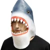 Hajmask Latex Realistisk Havsdjur Helhuvudsmask för Halloween Kostymfest Karneval Cosplay, Blå