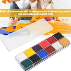 Halloween ansigts- og kropsmaling Makeup Sæt - 12 farver oliefarve (Ikke giftig)