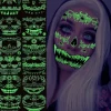 Halloween Ansigtsklistermærker Midlertidige Glow Ansigtsklistermærker Vand Transf