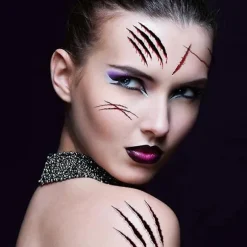 Halloween ar tatoveringsklistermærker Cosplay midlertidig tatovering vandtæt sår tatoveringsklistermærker til ansigt, arme, ben