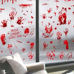 Halloween Blod Hånd Aftryk Fjernelse PVC Vægklistermærke Ny Stue Dekoration Klistermærke