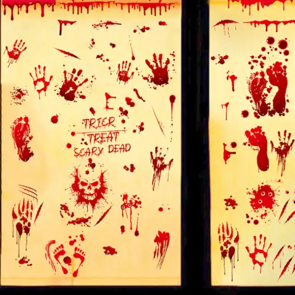 Halloween Blod Hånd Aftryk Fjernelse PVC Vægklistermærke Ny Stue Dekoration Klistermærke