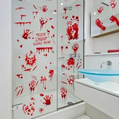Halloween Blod Hånd Aftryk Fjernelse PVC Vægklistermærke Ny Stue Dekoration Klistermærke