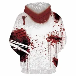Halloween Blodig Hættetrøje til Mænd, Hættetrøje style 1 4XL