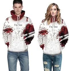 Halloween Blodig Hættetrøje til Mænd, Hættetrøje style 1 4XL