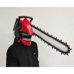Halloween Chainsaw Man Latex Hovedbeklædning S