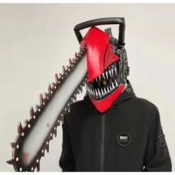 Halloween Chainsaw Man Latex Hovedbeklædning S