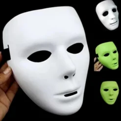 Halloween Cool PVC Kamen Rider Ghost Dance Hip Hop Maske Hvid N A4