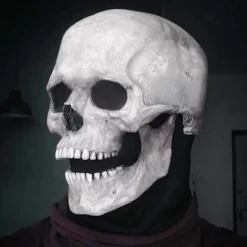 Halloween Cosplay Bevægelig Kæbe Fuld Hoved Skalle Maske Skræmmende Skelet mørk farve light color