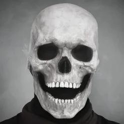 Halloween Cosplay Bevægelig Kæbe Fuld Hoved Skalle Maske Skræmmende Skelet mørk farve light color