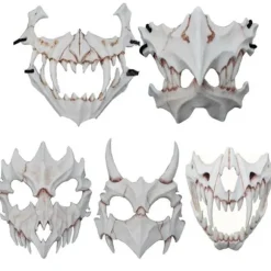 Halloween Cosplay Harpiksmaske Den Japanske Drage Gud Maske Dyrtema Fest Dyreskelet Halvmaske
