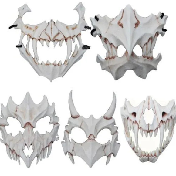 Halloween Cosplay Harpiksmaske Den Japanske Drage Gud Maske Dyrtema Fest Dyreskelet Halvmaske