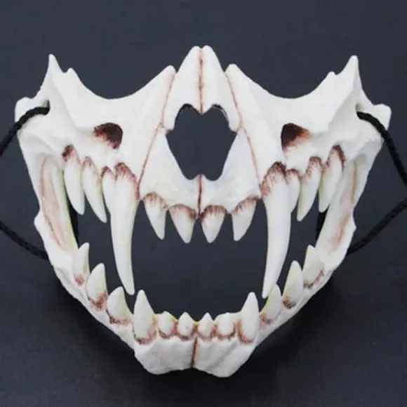 Halloween Cosplay Harpiksmaske Den Japanske Drage Gud Maske Dyrtema Fest Dyreskelet Halvmaske