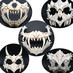 Halloween Cosplay Harpiksmaske Den Japanske Drage Gud Maske Dyrtema Fest Dyreskelet Halvmaske