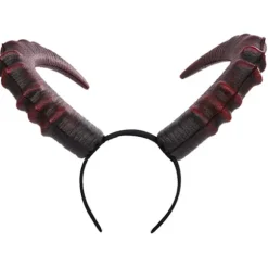 Halloween Cosplay Hårtilbehør Realistisk Lang Djævlehorn Karneval Hårbøjle