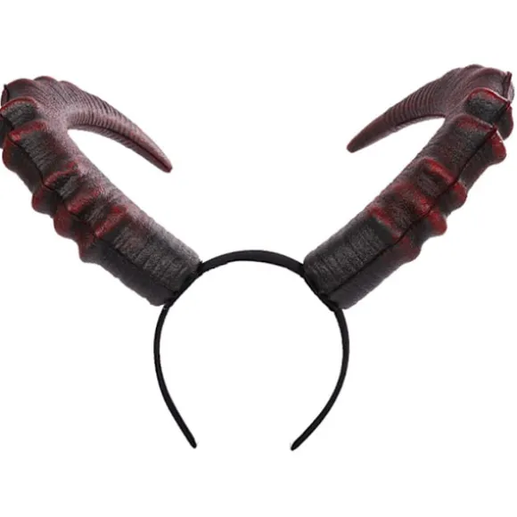 Halloween Cosplay Hårtilbehør Realistisk Lang Djævlehorn Karneval Hårbøjle