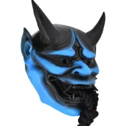 Halloween cosplay maske anime spøgelse dæmon maske skræk hætte Halloween cosplay rekvisit Blå