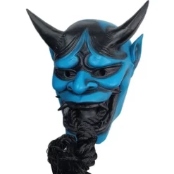 Halloween cosplay maske anime spøgelse dæmon maske skræk hætte Halloween cosplay rekvisit Blå