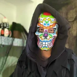 Halloween Día de Muertos Sukkerkranie Kostume Maske Día de Muertos Udklædning (Blomster)