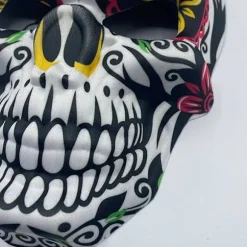 Halloween Día de Muertos Sukkerkranie Kostume Maske Día de Muertos Udklædning (flamme)