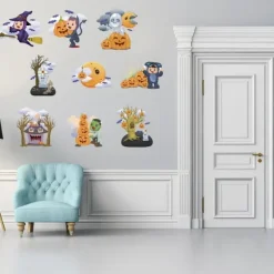 Halloween Dekoration, Vinduesdekorationer, Halloween-tema Designs Tilføjer En Uhyggelig Atmosfære Til Dit Hjem, Langvarig Vedhæftning Til Glatte Overflader, Halloween | Fyndiq