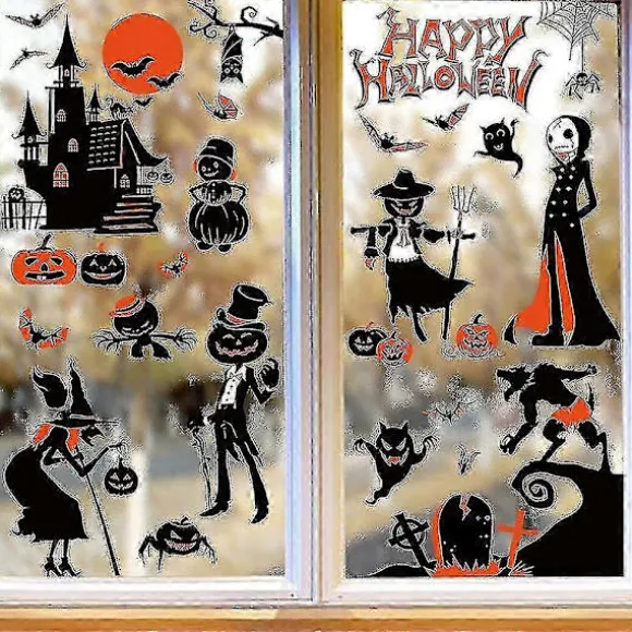 Halloween dekorationer, Halloween vinduesklistermærker, Halloween mærkater