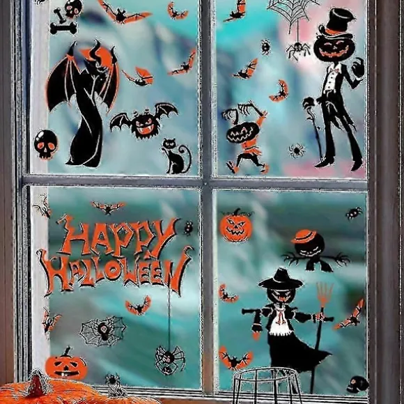 Halloween dekorationer, Halloween vinduesklistermærker, Halloween mærkater