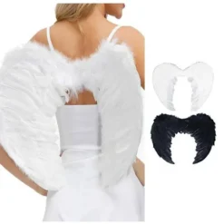 Halloween Engel Vinger Cosplay Engel Kostume Black 55*40CM