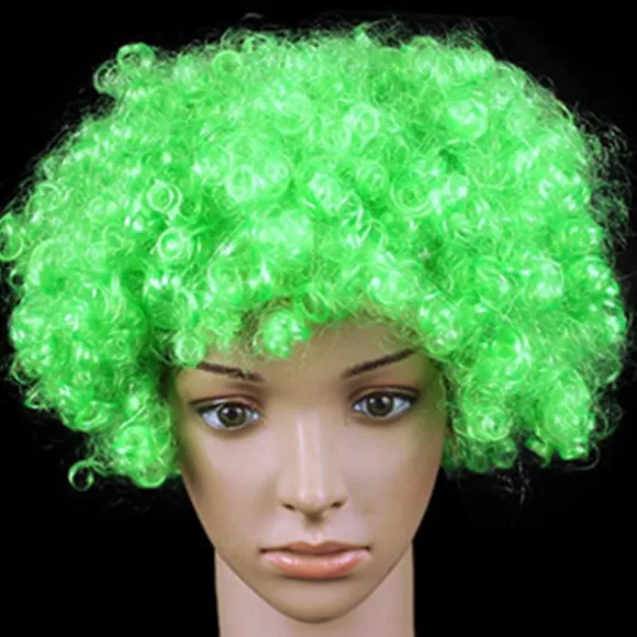 Halloween Farverige LED Lysende Afro Krøllet Klovn Paryk Cosplay Blinkende Glød Eksplosion Bølget Hår Sjov Cirkus Karneval Par