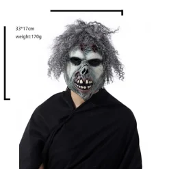 Halloween fest krøllet hår dyr horror maske latex spøgelse festival blød simulation hovedbeklædning klæde sig ud