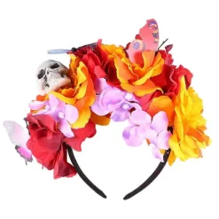 Halloween Festival Cosplay Hovedbeklædning Farverigt Blomster Hårbånd 1 Sæt-lingling} Assorted Color 23x18cm