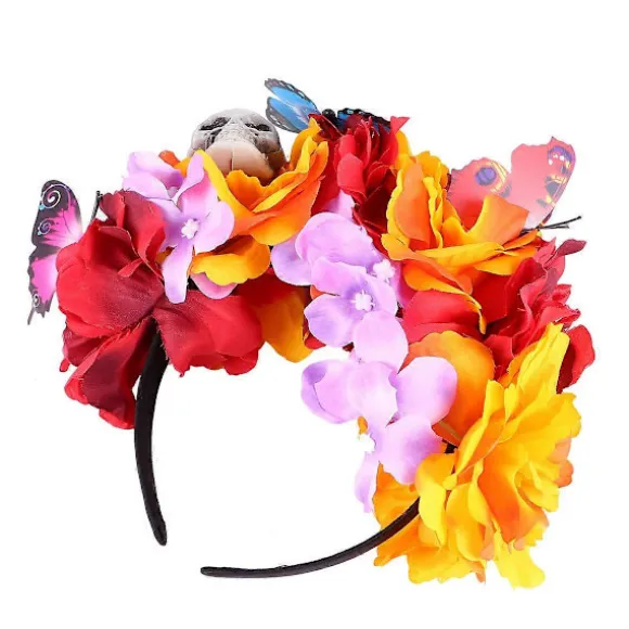 Halloween Festival Cosplay Hovedbeklædning Farverigt Blomster Hårbånd 1 Sæt-lingling} Assorted Color 23x18cm