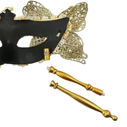 Halloween festmaske med holdepind aftenbalmaskerade Blue