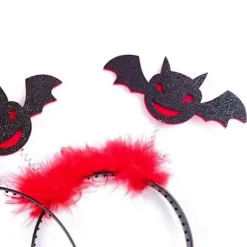Halloween Flagermus Hårbøjle De Dødes Dag Pailletter Hårbånd Cosplay Kostume Hovedbeklædning til Voksne Børn Scene S Hovedbeklædning Lilla