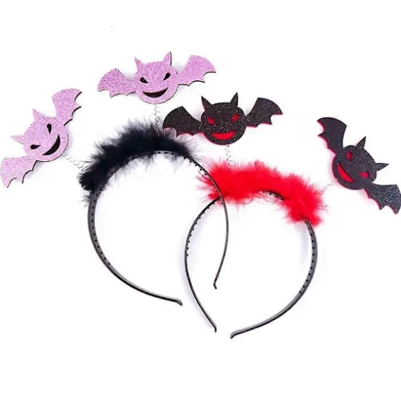 Halloween Flagermus Hårbøjle De Dødes Dag Pailletter Hårbånd Cosplay Kostume Hovedbeklædning til Voksne Børn Scene S Hovedbeklædning Lilla