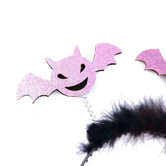 Halloween Flagermus Hårbøjle De Dødes Dag Pailletter Hårbånd Cosplay Kostume Hovedbeklædning til Voksne Børn Scene S Hovedbeklædning Lilla