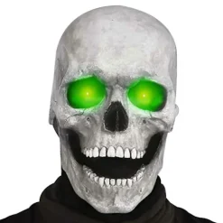 Halloween Fuld Hoved Dødningehoved Maske Hjelm Kæbe Bevægelig Skelet Cosplay Horror Skræmmende (FMY) Light color
